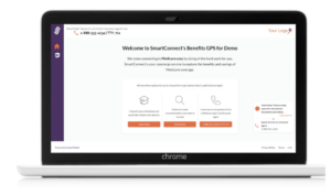 laptop showing smartconnect customer portal website
